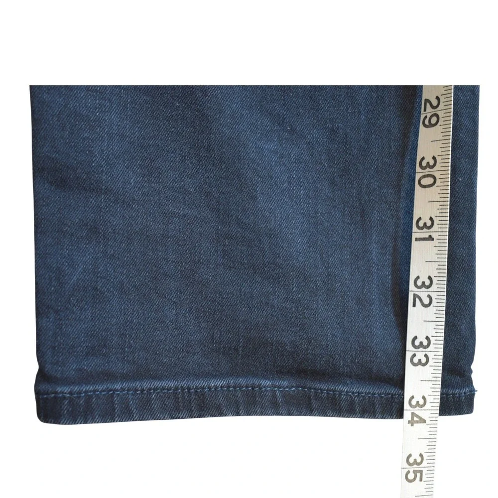 True Religion Rocco Relaxed Skinny Moto Jeans Mens 36 Indigo Blue Ribbed Denim